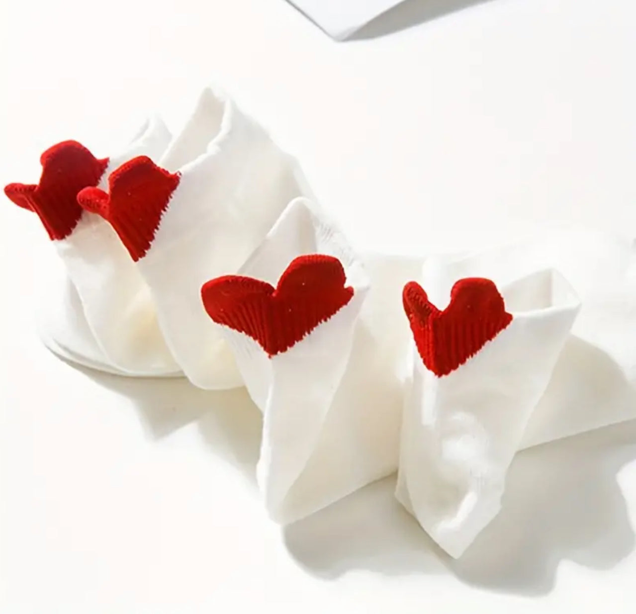 Heart socks - white - (1 pair)