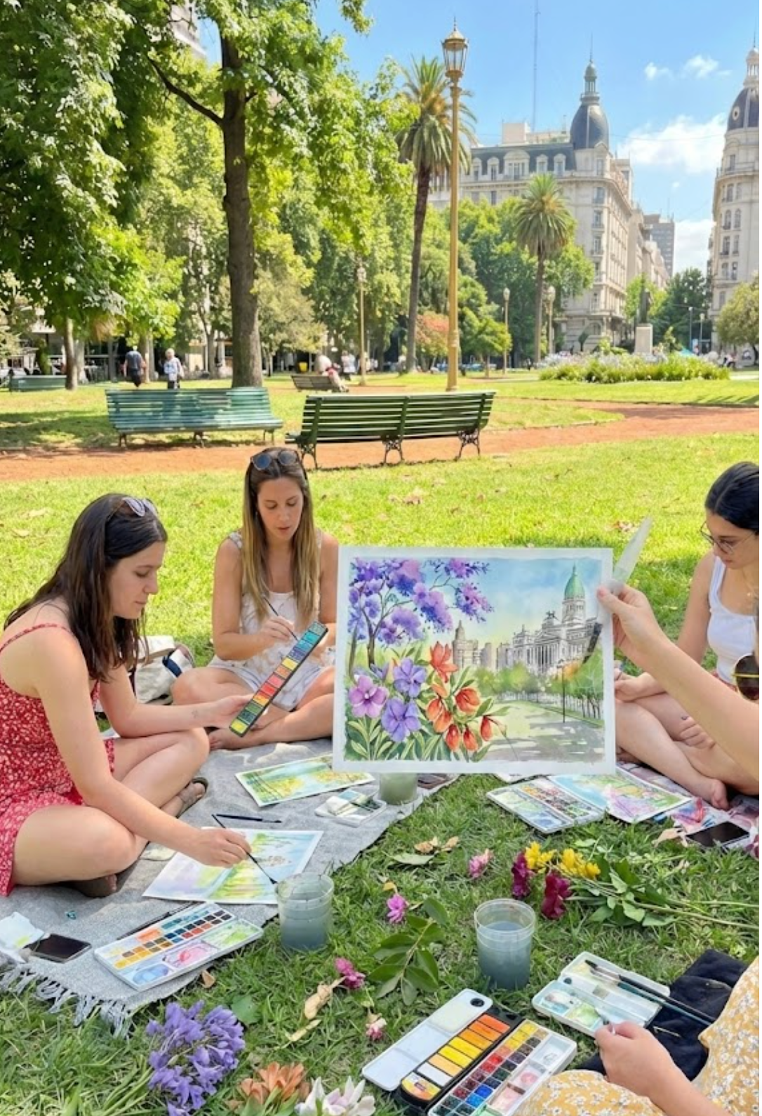 Acuarelas de verano en el parque con kit incluido