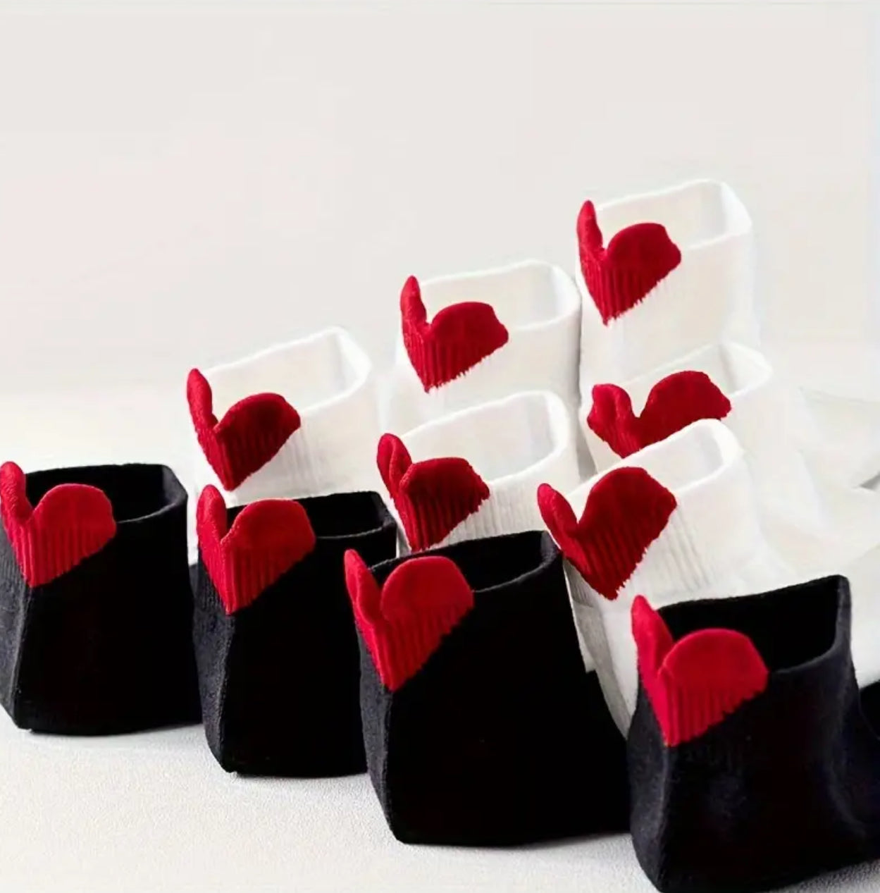 Heart socks - black - 1 pair