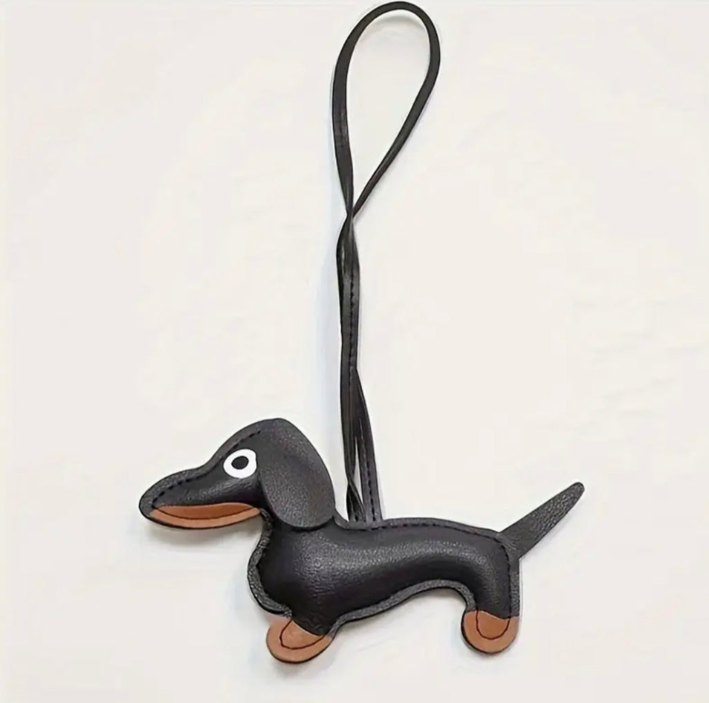 Dachshund dog accessories PU leather (black) - Pre-order available