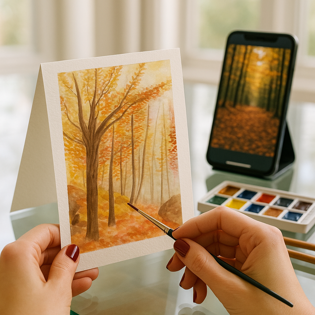 Autumn Watercolors Art Class w/kit