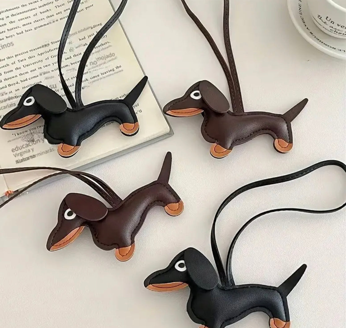 Dachshund dog accessories PU leather (black) - Pre-order available