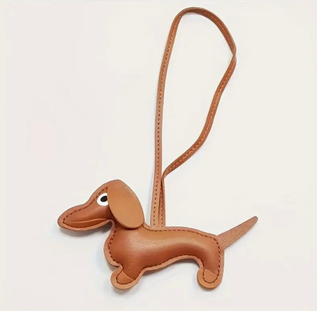 Dachshund dog accessories PU leather (brown)