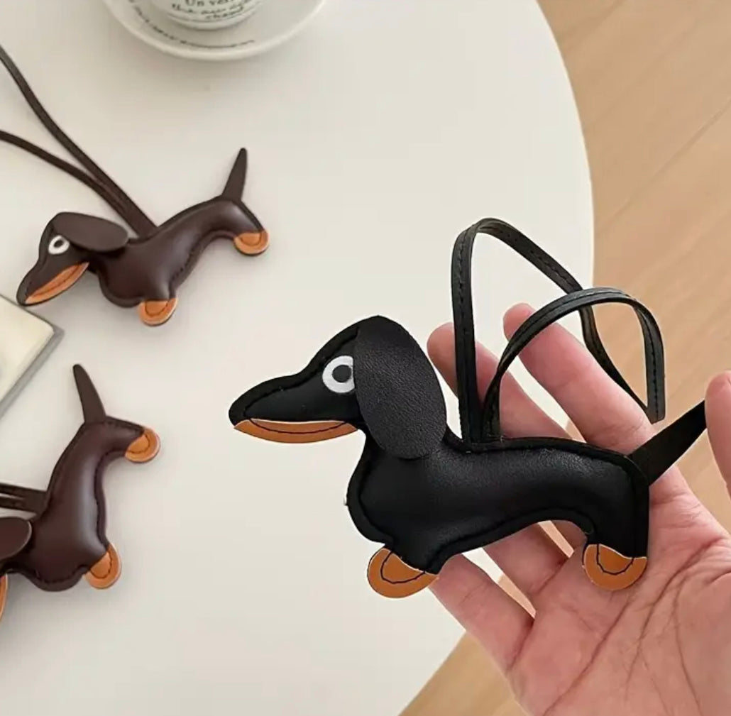 Dachshund dog accessories PU leather (black) - Pre-order available