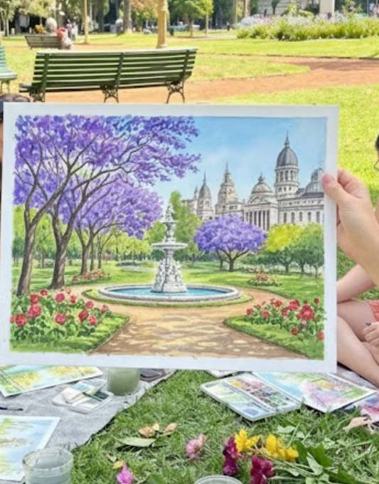 Acuarelas de verano en el parque con kit incluido