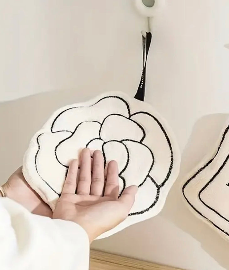 White flower - make up towel